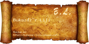 Bukszár Lili névjegykártya