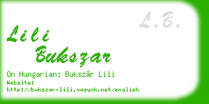 lili bukszar business card